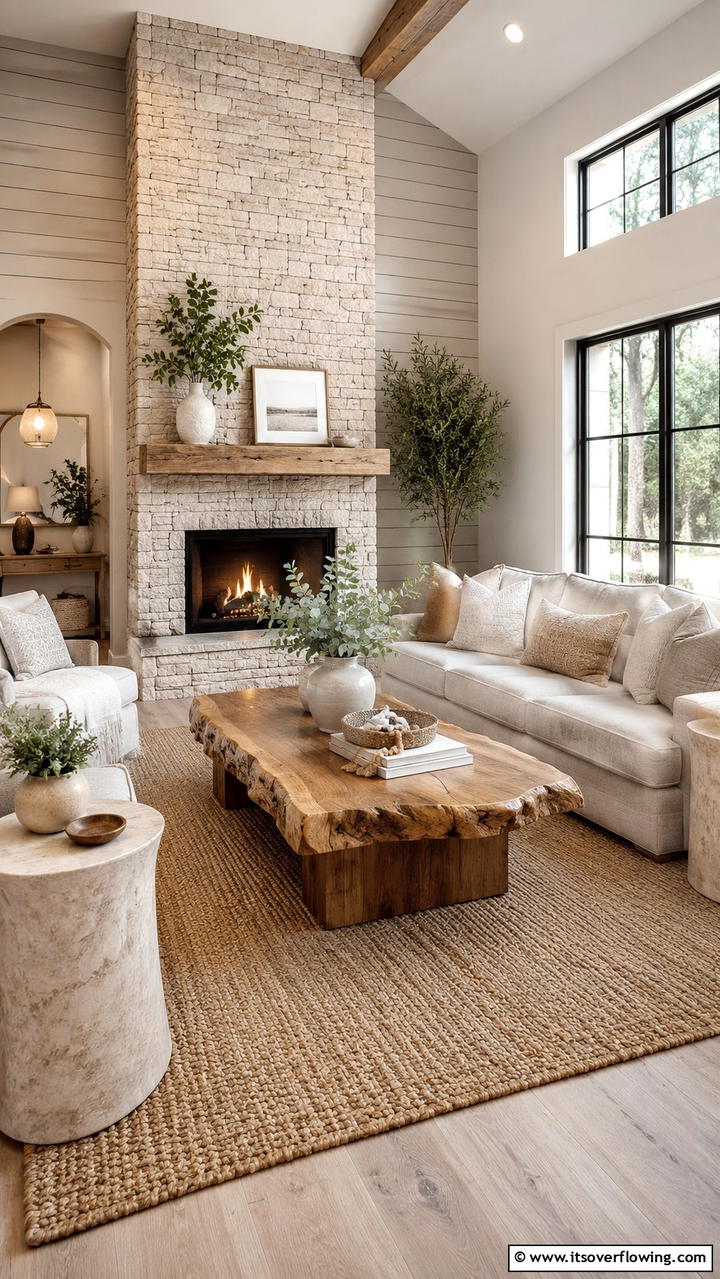 Elegant Greige with Natural Accents - 30 Greige Living Room Ideas for Neutral & Warm Modern Spaces