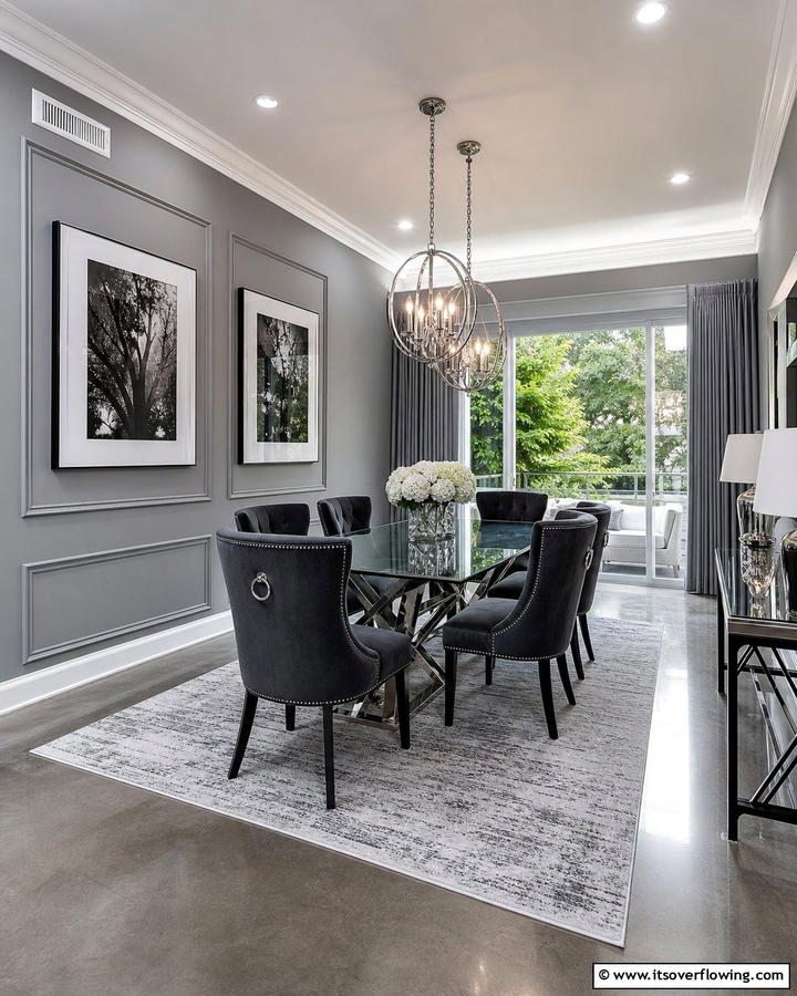 Elegant Greys - 21 Dining Room Paint Colors for a Cozy Atmosphere