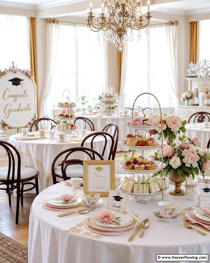 Elegant High Tea Graduation Party - 21 Graduation Party Ideas for Memorable Celebrations