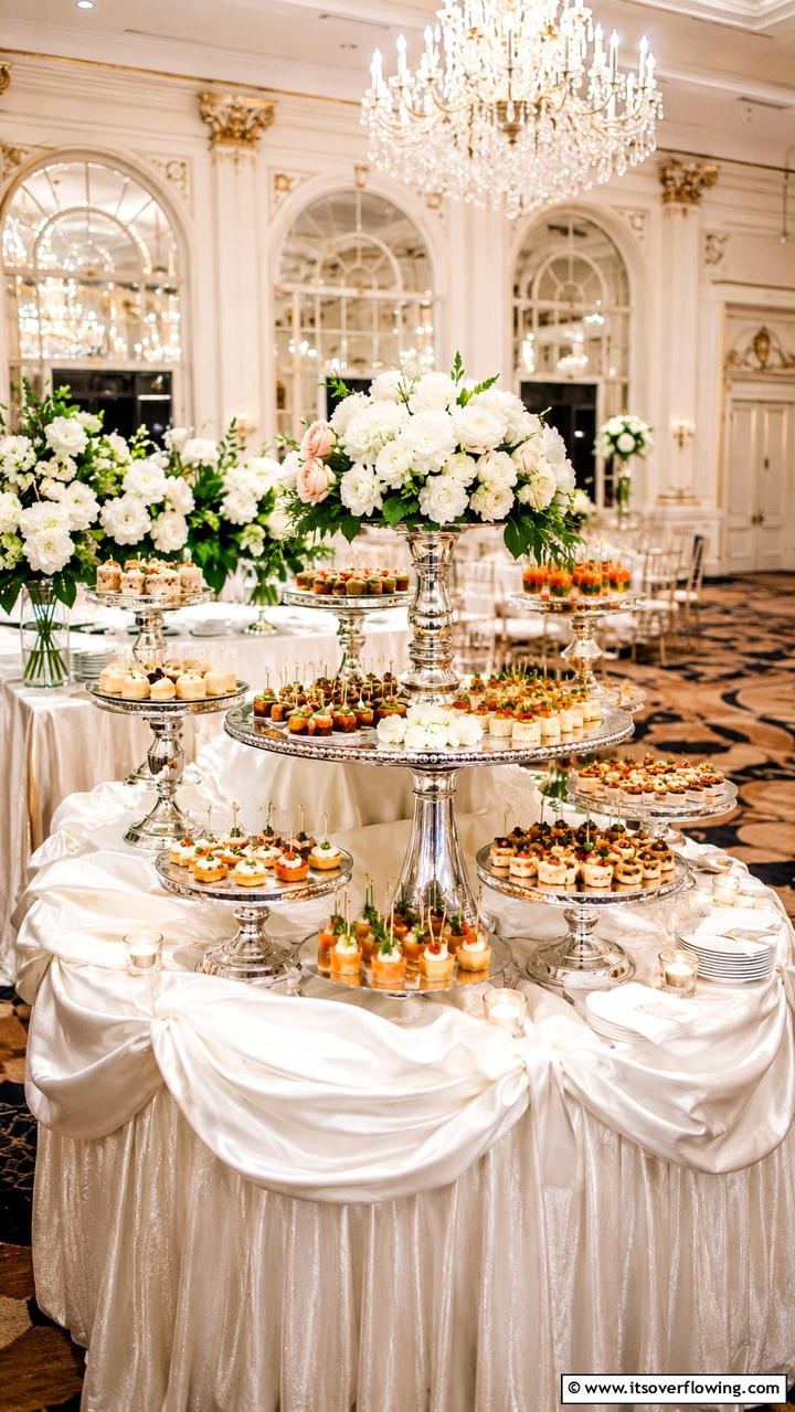Elegant Hors dOeuvres Display - 21 Creative Wedding Food Ideas for a Unique Reception Menu
