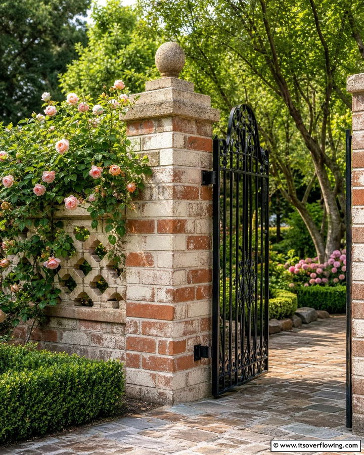 Elegant Industrial Fencing - 30 Creative Cinder Block Fence Designs for Outdoor Spaces
