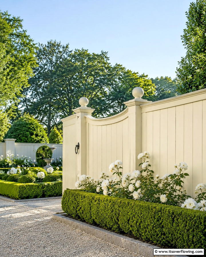 Elegant Ivory - 30 Best Fence Paint Colors for Outdoor Style