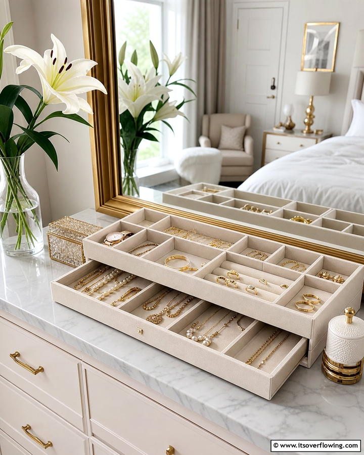 Elegant Jewelry Tray Organizer - 30 Innovative Jewelry Storage Ideas for Organized Accessories