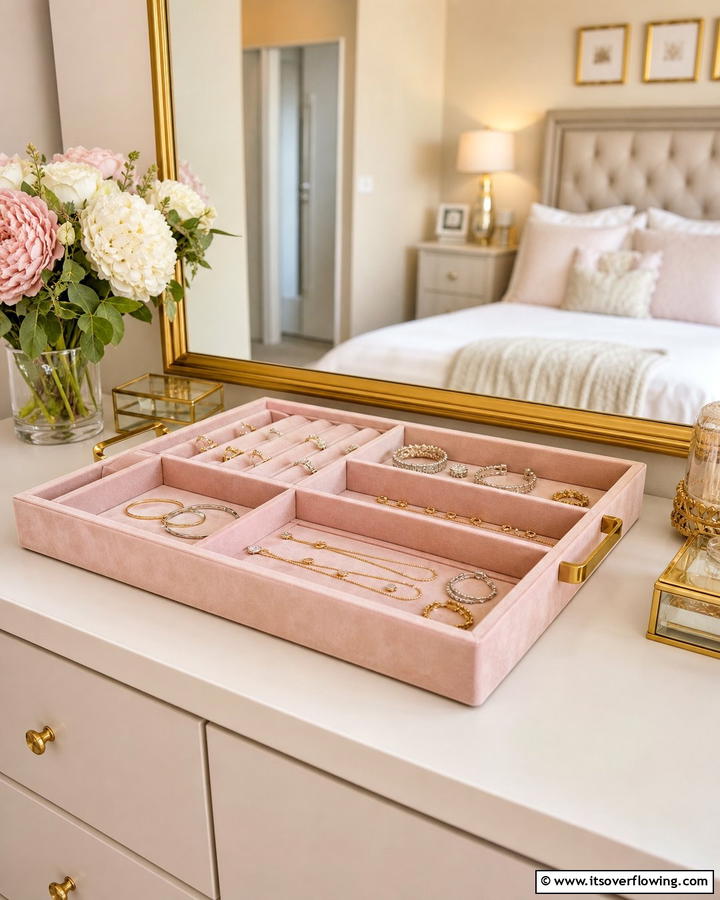 Elegant Jewelry Tray Organizer - 30 Clever Jewelry Storage Ideas to Keep Accessories Tidy