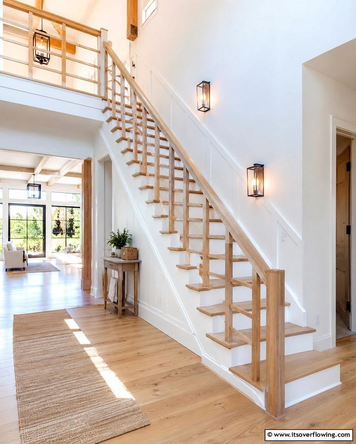 Elegant Ladder Railing - 30 Rustic Farmhouse Stair Railing Ideas & Designs