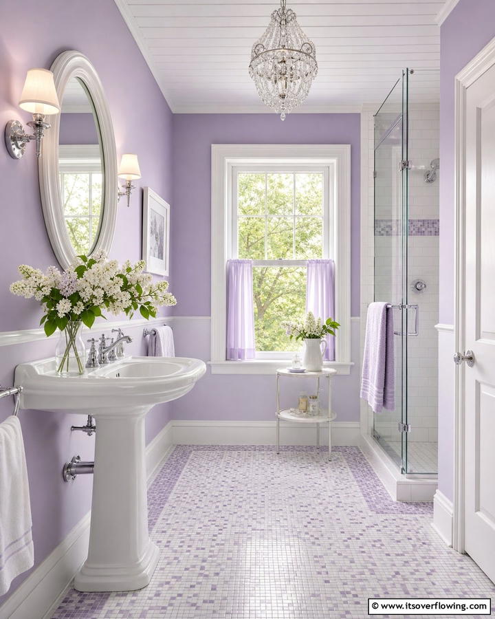 Elegant Lavender Mist - 21 Bathroom Color Ideas to Refresh Your Space with Vibrant Hues
