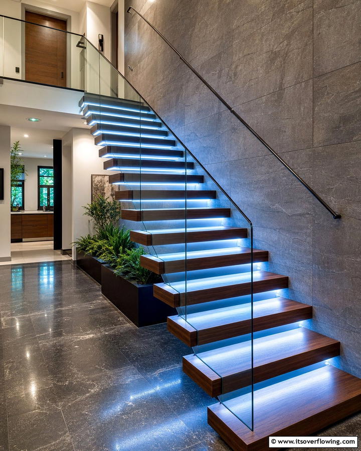 Elegant Lighting LED Illuminated Staircases - 21 Creative Staircase Design Ideas for Modern Homes