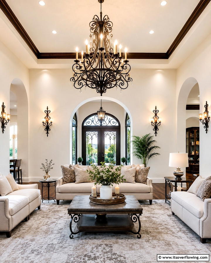 Elegant Lighting Solutions - 30 Mediterranean Living Room Ideas- Warm & Inviting Spaces
