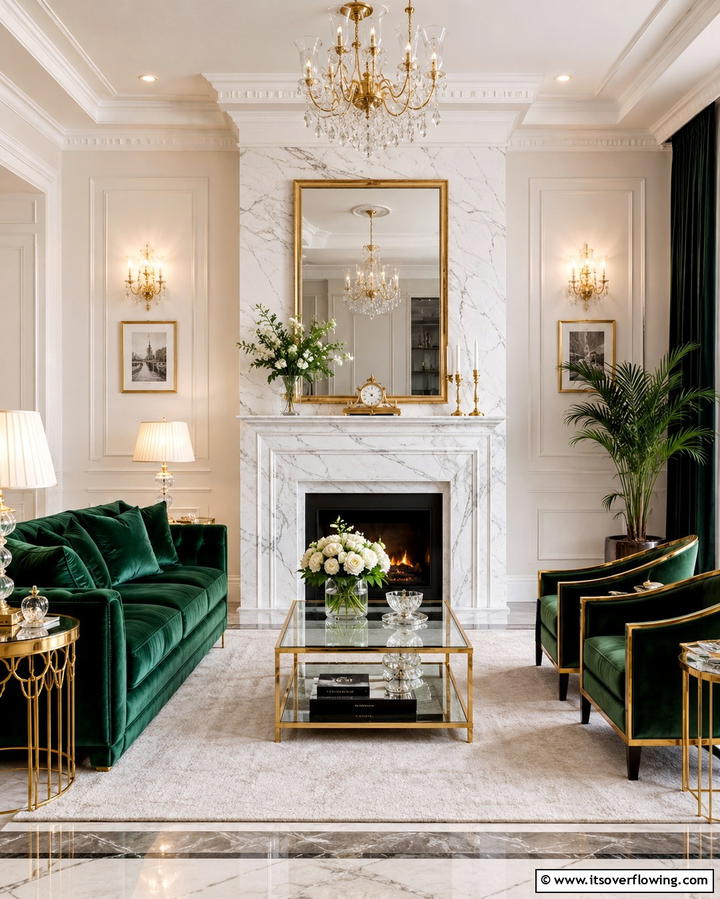 Elegant Marble Faux Fireplace - 30 Faux Fireplace Ideas to Add Warmth Anywhere