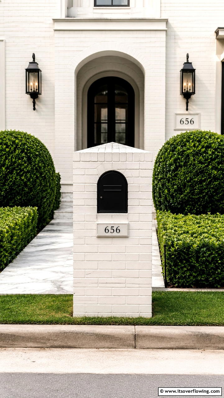 Elegant Minimalist Brick Mailbox - 30 Brick Mailbox Ideas for a Charming Curb Appeal Upgrade