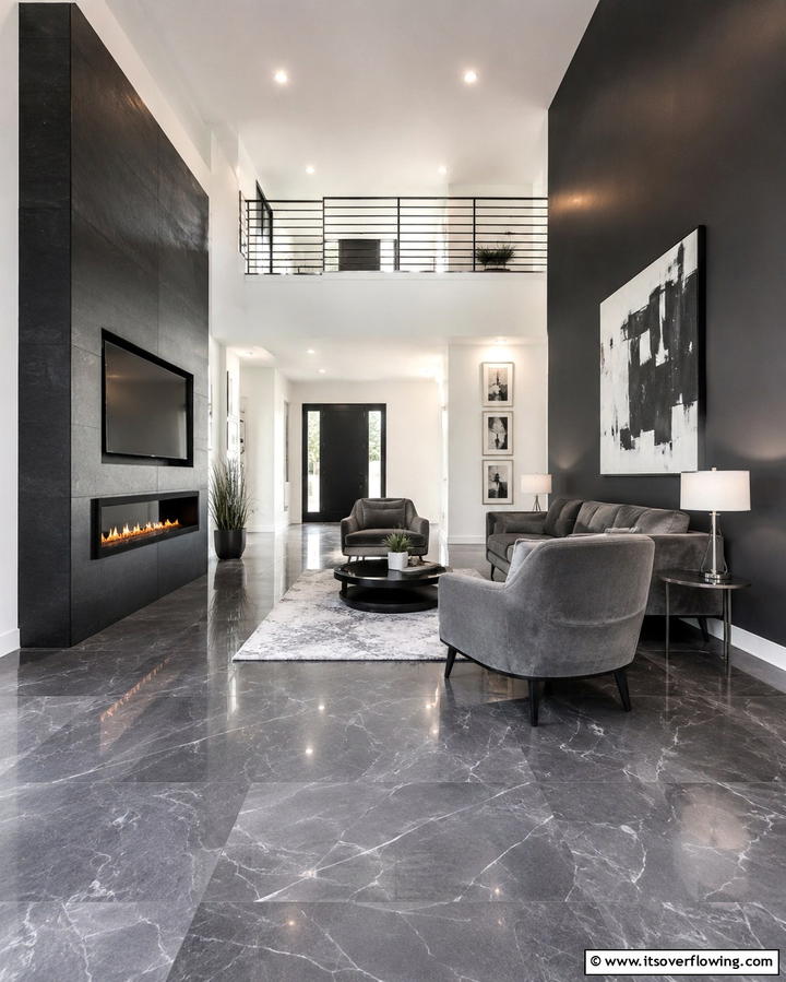 Elegant Monochrome Magic - 30 Floor & Wall Color Combos for Stylish Interiors