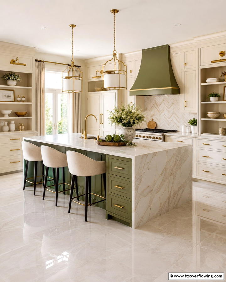 Elegant Olive Green Accents - 30 Olive Green Kitchen Designs for a Warm Cooking Space