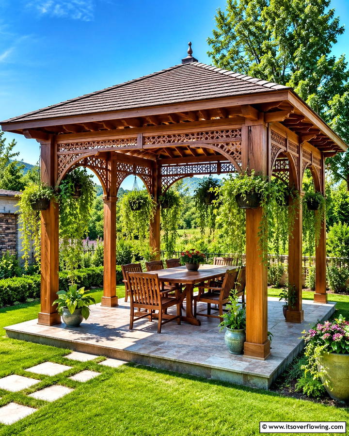 Elegant Pergola Inspired Gazebo - 30 Backyard Gazebo Ideas for Outdoor Entertaining