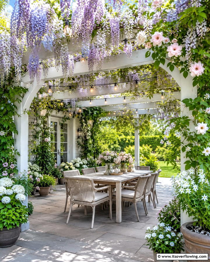 Elegant Pergola Retreat - 30 Patio Garden Ideas for Lush Small-Space Greenery