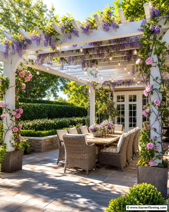 Elegant Pergola Structure - 20 Patio Extension Ideas to Enhance Your Outdoor Living Space