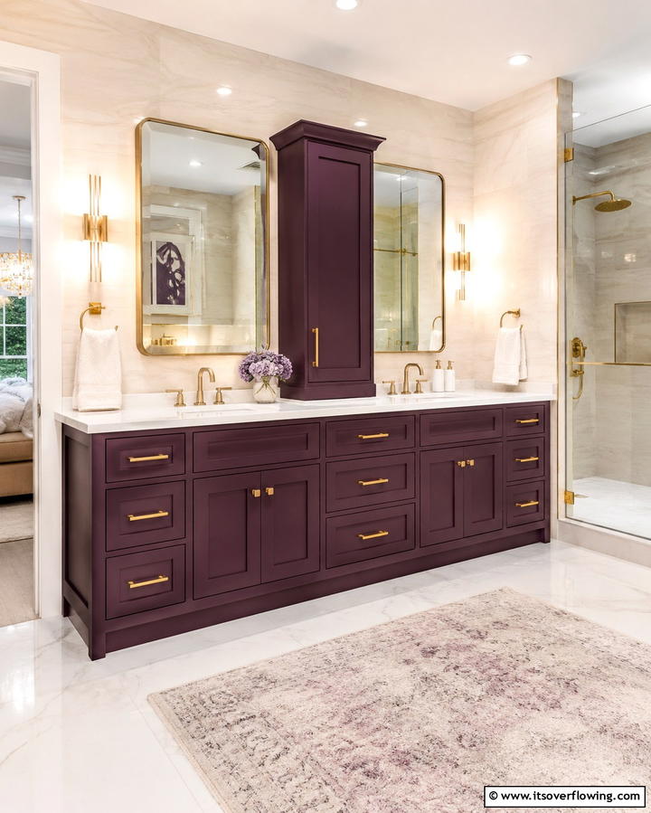 Elegant Plum Vanity - 25 Purple Bathroom Ideas for a Bold and Beautiful Space