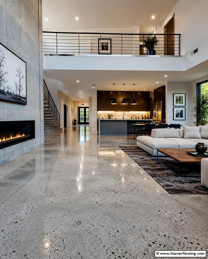 Elegant Polished Concrete Floors - 25 Stained Concrete Floors for a Unique Look