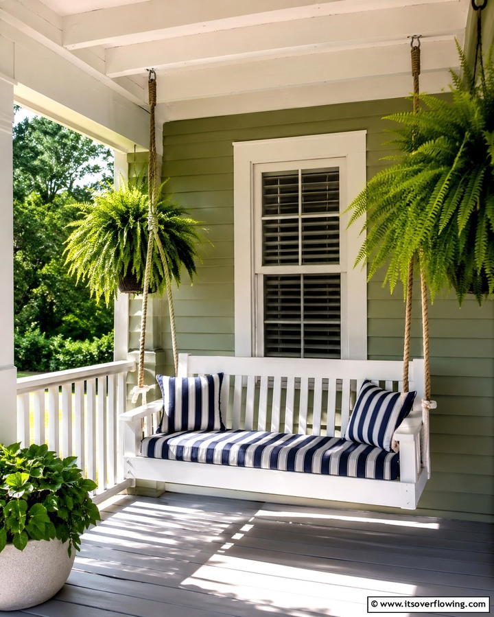 Elegant Porch Swing - 30 Small Front Porch Ideas to Boost Curb Appeal