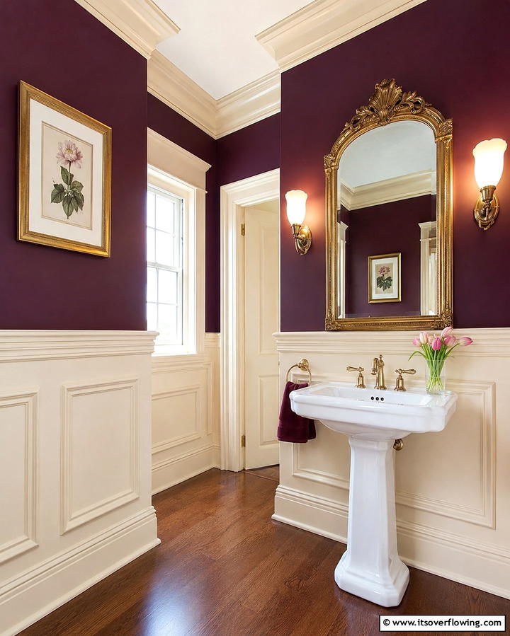 Elegant Raised Panels - 25 Powder Room Wainscoting Ideas for a Chic Look