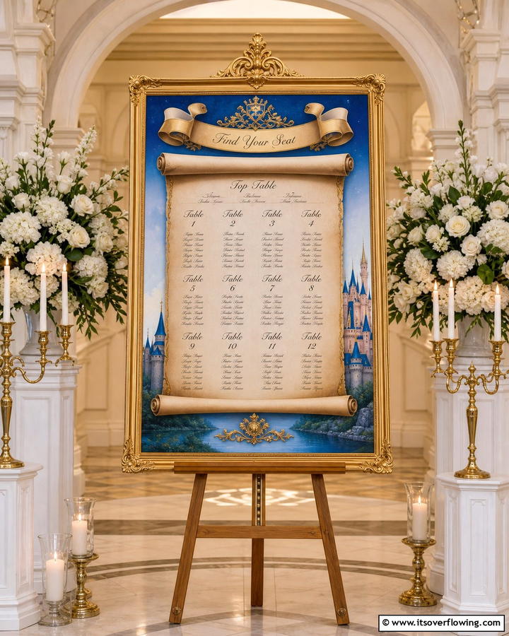 Elegant Royal Seating Plan - 30 Magical Disney Wedding Ideas for Your Dream Day