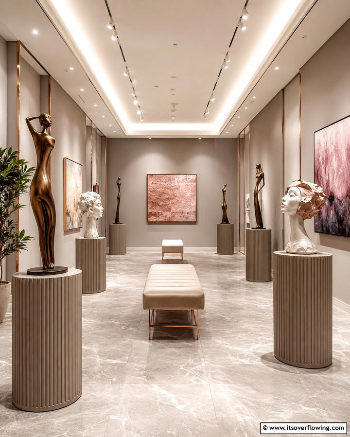 Elegant Sculptural Accents - 30 Art Deco Interior Design Ideas for Glamorous Spaces