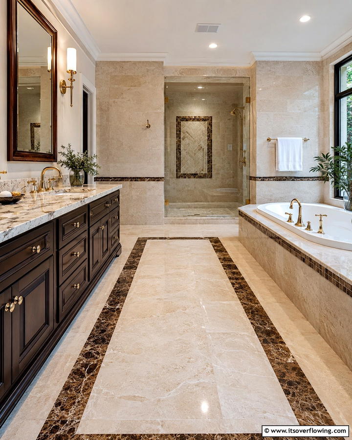 Elegant Shower Enclosures - 25 Travertine Tile Bathroom Ideas for Natural Beauty