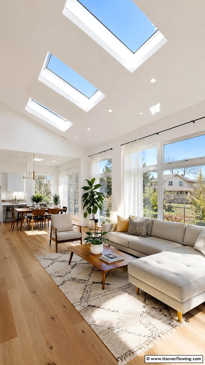 Elegant Skylights - 21 Dramatic Vaulted Ceiling Ideas to Enhance Living Spaces