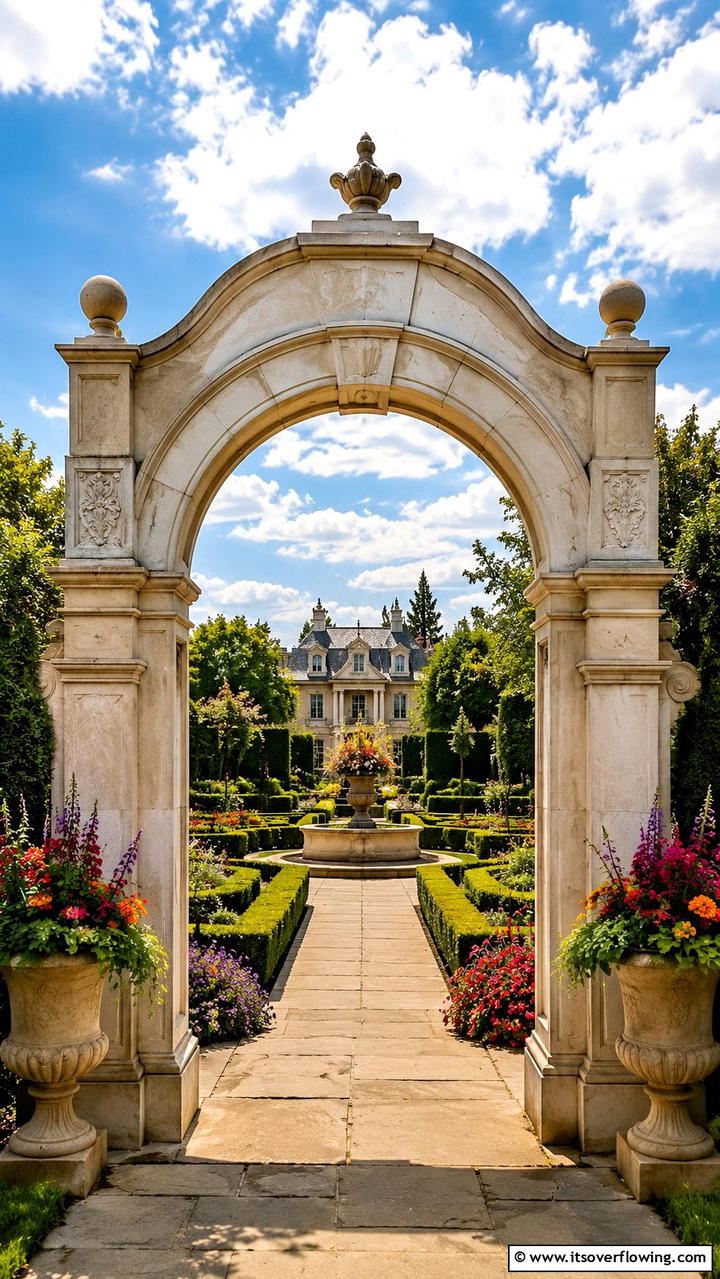 Elegant Stone Garden Arch - 30 Garden Arch Ideas for Enchanting Outdoor Spaces