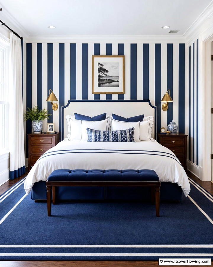 Elegant Striped Patterns - 21 Stunning Bedroom Wallpaper Ideas to Elevate Your Sanctuary