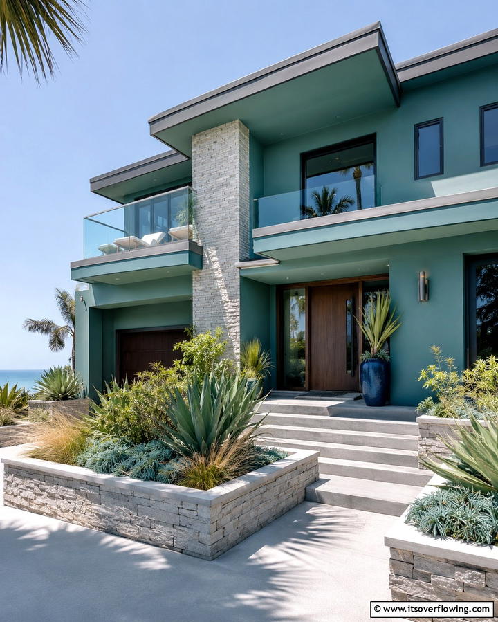Elegant Teal Green Blend - 30 Green Exterior Paint Colors for Curb Appeal