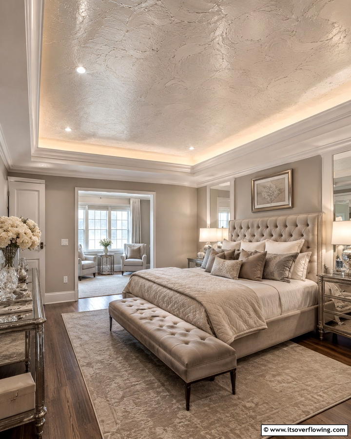 Elegant Textured Plaster - 30 Accent Ceiling Ideas to Elevate Your Space