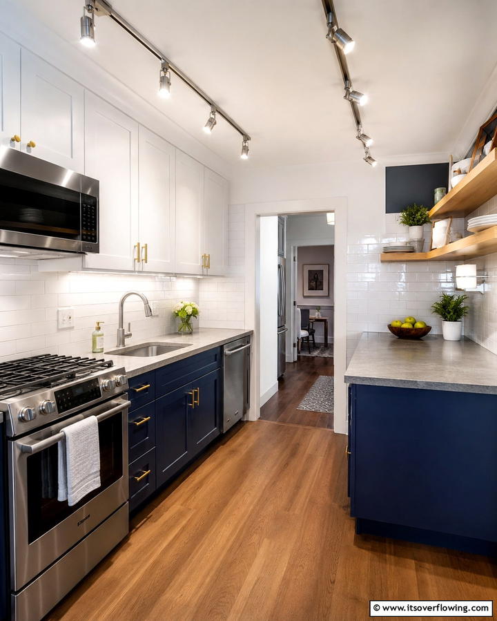Elegant Track Lighting - 30 Small Kitchen Lighting Ideas to Brighten Compact Spaces