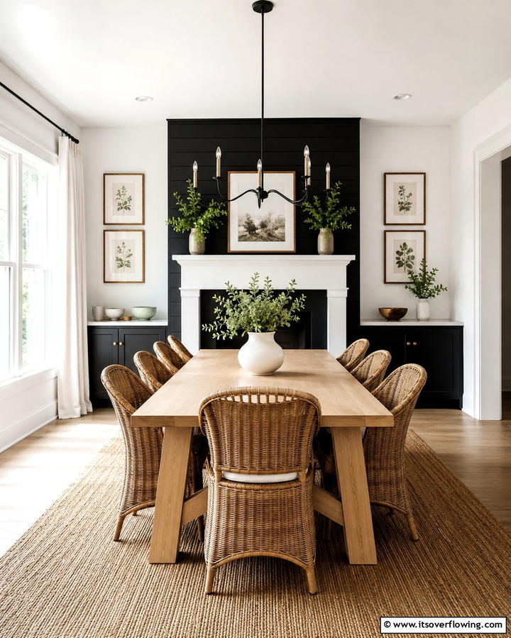 Elegant Traditional Allure - 30 Cozy Dining Room Fireplace Design Ideas & Tips