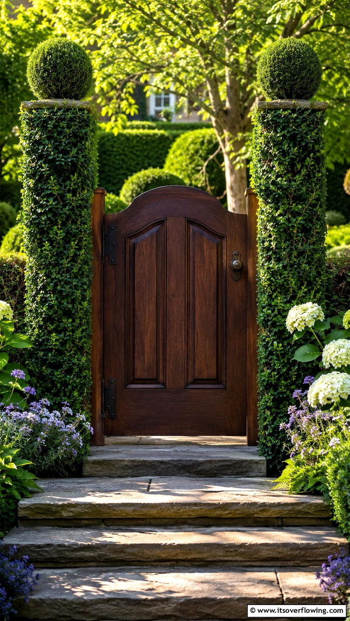 Elegant Traditional Entry - 30 Deck Gate Ideas for Safety and Outdoor Style
