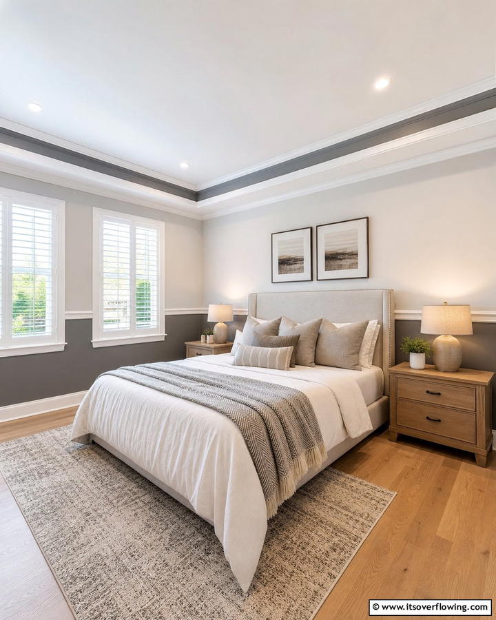 Elegant Two Tone Crown Molding - 21 Crown Molding Ideas to Elevate Interior Architecture