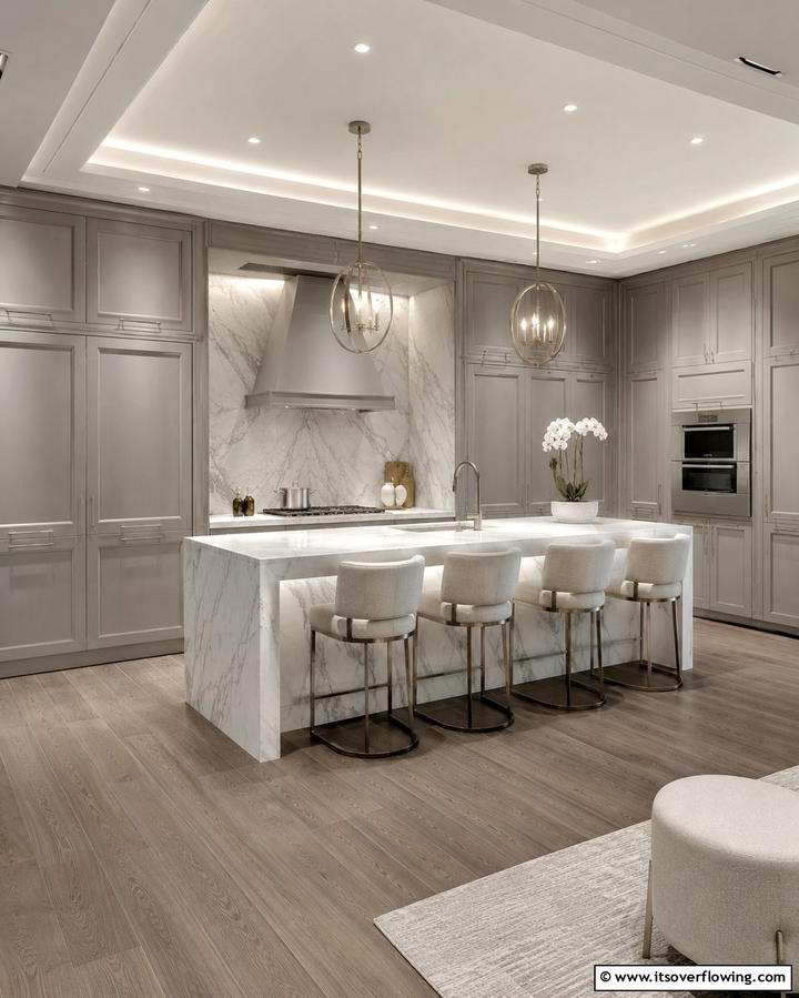 Elegant Urban Retreat - 30 Grey and White Kitchen Ideas for Timeless Monochromatic Design