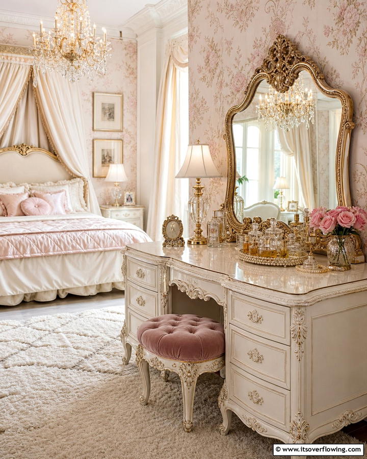 Elegant Vanity - 20 Blair Waldorf Bedroom Ideas- Chic & Elegant Styles