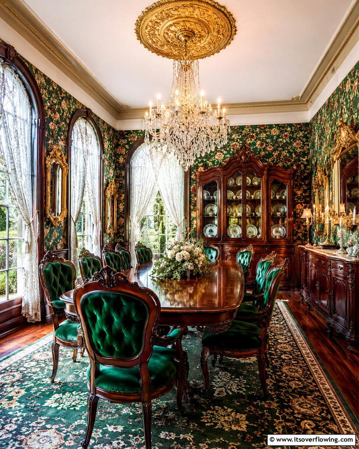 Elegant Victorian Dining Room - 30 Sunroom Dining Room Ideas for Bright and Airy Meals