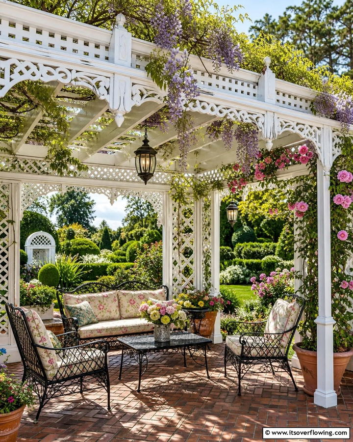 Elegant Victorian Pergola Patio - 21 Pergola Patio Designs for Structured Outdoor Shade Solutions