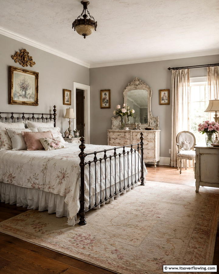 Elegant Vintage Accent Retreat - 30 Charming Cottage Bedroom Decor Ideas for a Rustic Retreat