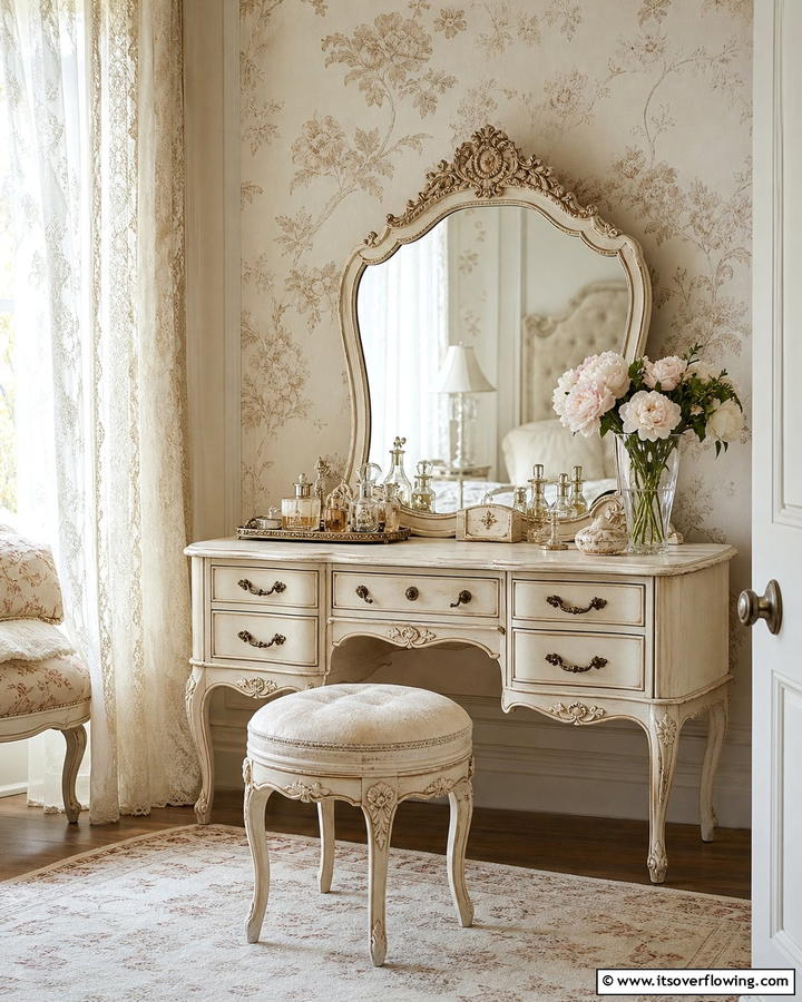 Elegant Vintage Charm - 20 Dressing Table Ideas for a Chic and Functional Space