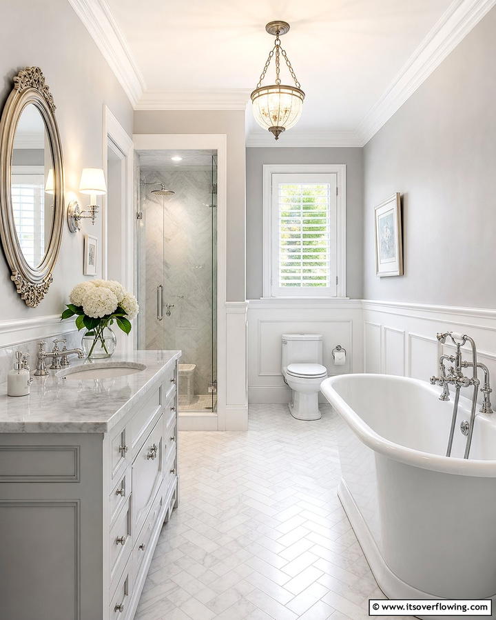 Elegant Wainscoting Panels - 25 Bathroom Wall Paneling Ideas for a Luxurious Look
