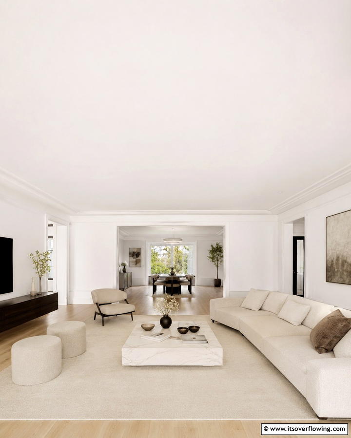 Elegant White Ceiling - 30 Creative Ceiling Paint Ideas to Transform Any Room’s Ambiance