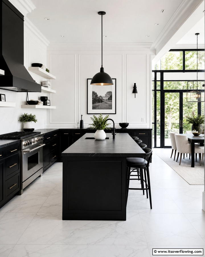 Elegant White Walls - 21 Striking Black & White Kitchen Ideas for Bold Spaces