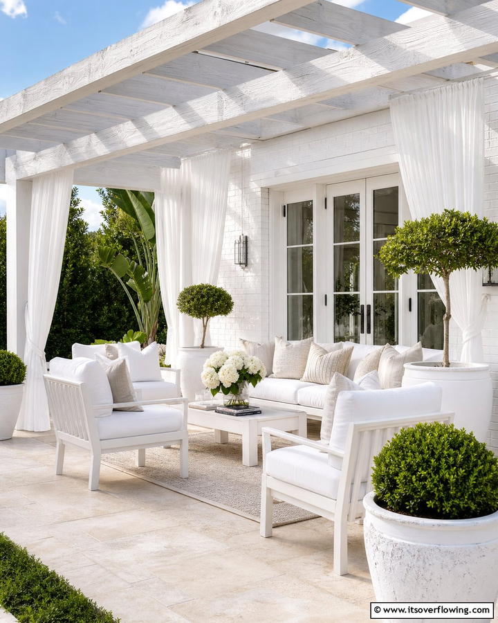 Elegant Whitewashed Escape - 21 Covered Patio Ideas for All-Weather Outdoor Living