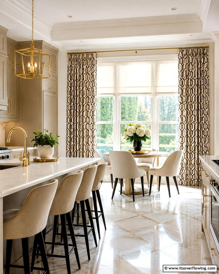Elegant Window Treatments - 30 Art Deco Kitchen Ideas for Timeless Elegance