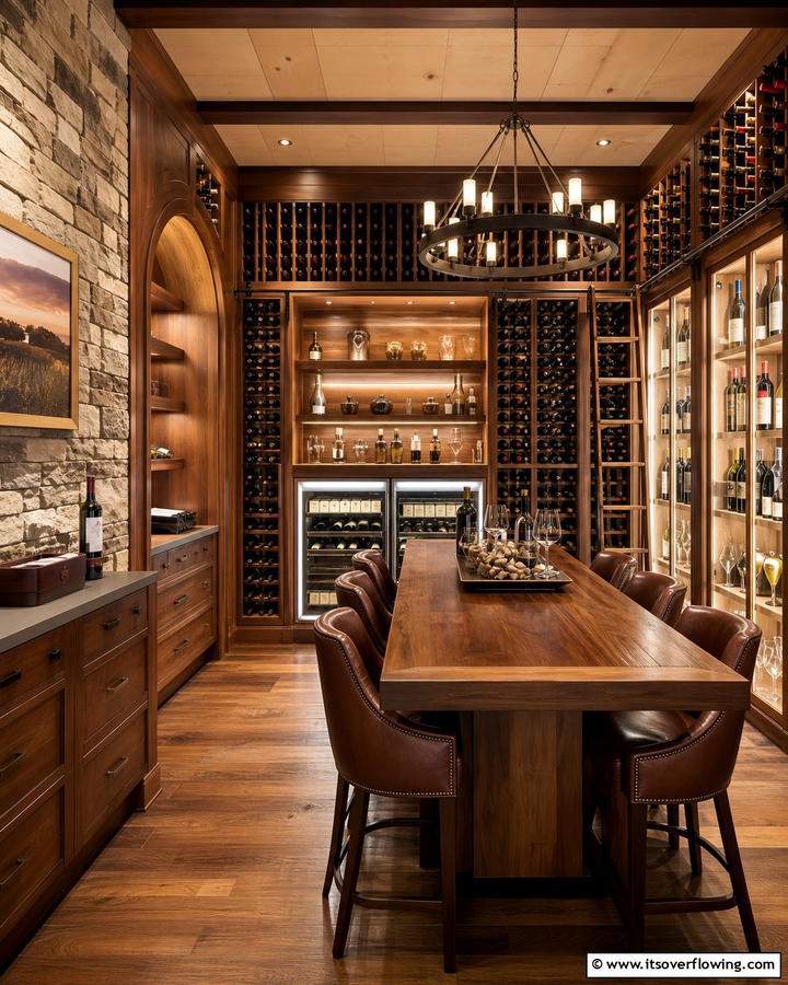 Elegant Wine Cellar and Tasting Room - 21 Bonus Room Ideas to Maximize Unused Spaces
