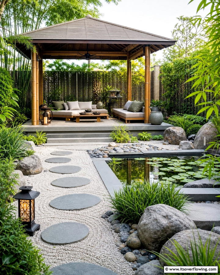 Elegant Zen Retreat - 21 Gazebo Patio Ideas for Shaded Outdoor Entertaining Spaces