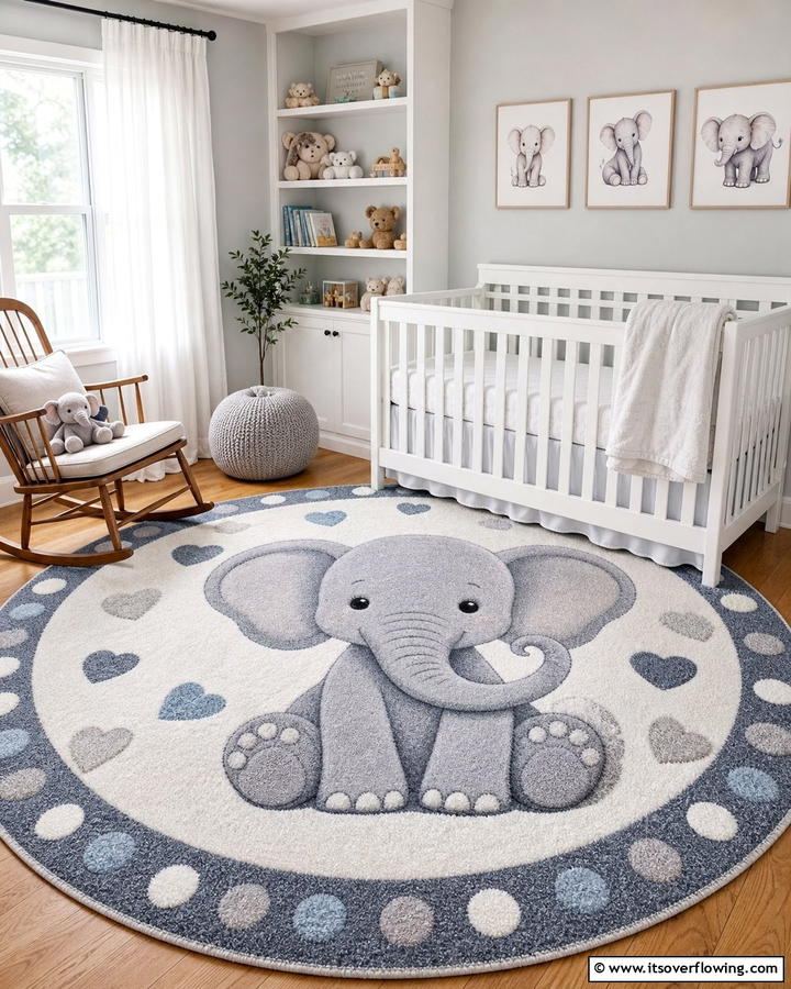 Elephant Nursery Rugs for a Cozy Floor - 20 Elephant Nursery Ideas for a Whimsical Space