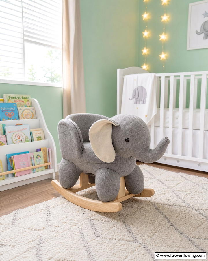 Elephant Rocking Chair for Interactive Fun - 20 Elephant Nursery Ideas for a Whimsical Space
